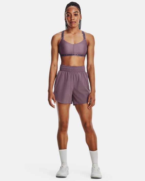 Pantalón corto tejido de 13 cm UA Flex para mujer, Purple, pdpMainDesktop image number 2